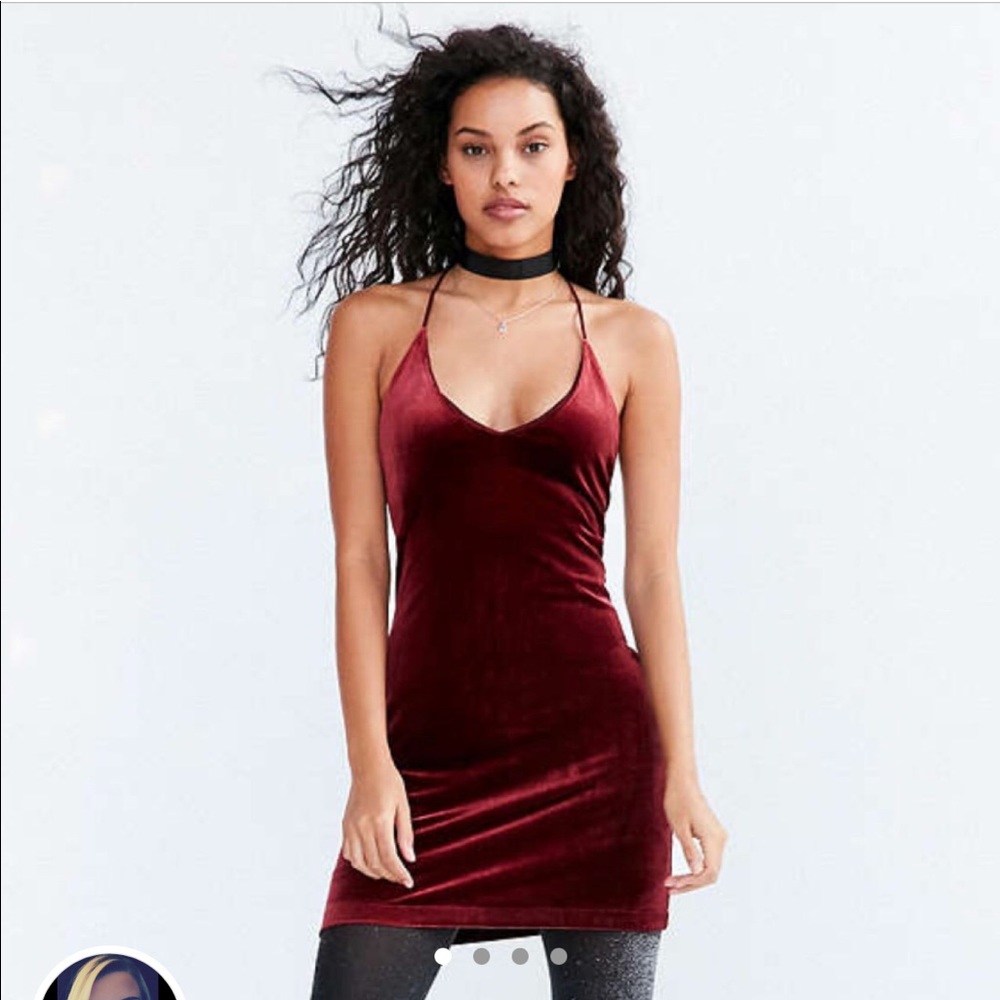 Urban Outfitters Velvet Button Dress